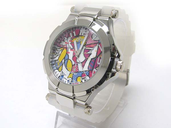 Picasso paint background fashion rubber band watch