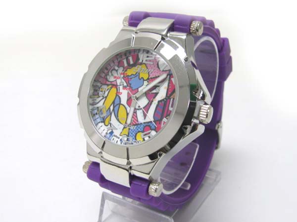 Picasso paint background fashion rubber band watch 