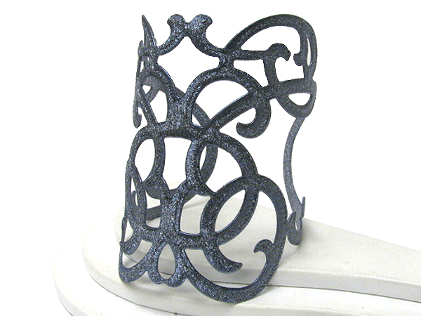 Anitique cut out metal cuff bangle