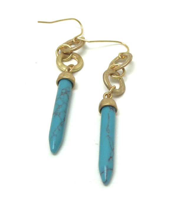 Turquoise stone hook earrings 