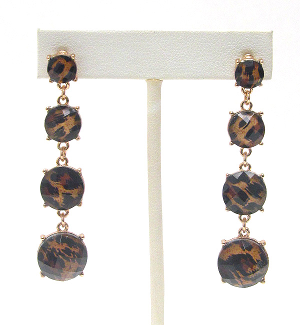 Animal print tri level drop earirng