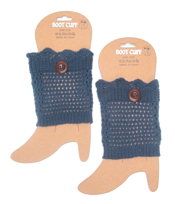 Button accent crochet leg warmer - boot cuffs