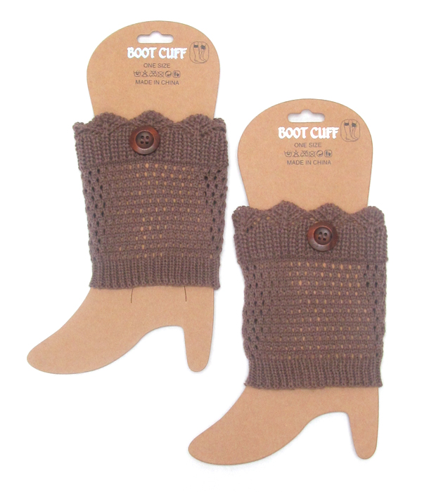 Button accent crochet leg warmer - boot cuffs