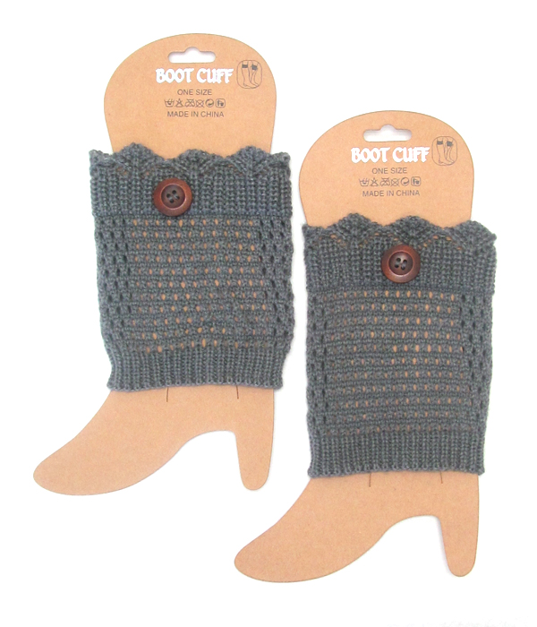 Button accent crochet leg warmer - boot cuffs