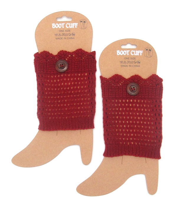 Button accent crochet leg warmer - boot cuffs