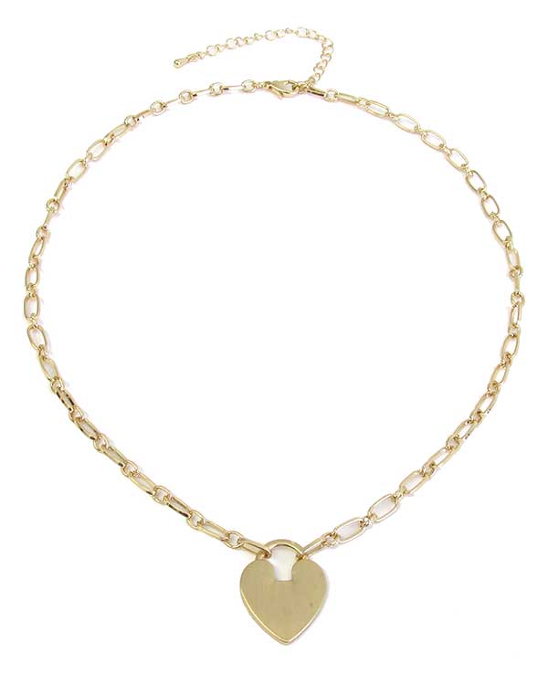 Satin heart pendant necklace