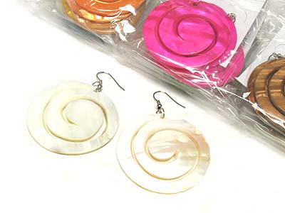 Dozen large shell round disk earring mens jewelry