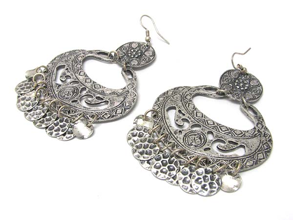 Burnish filigree metal earring