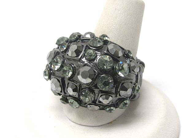 Crystal stud  bubble puff stretch ring