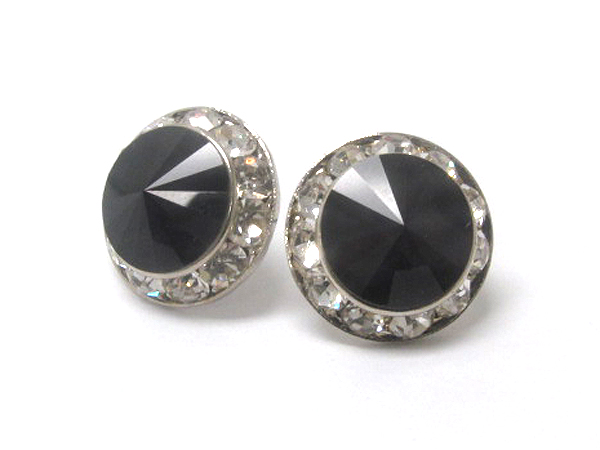 Swarovski crystal deco rondelle post earring - made in usa