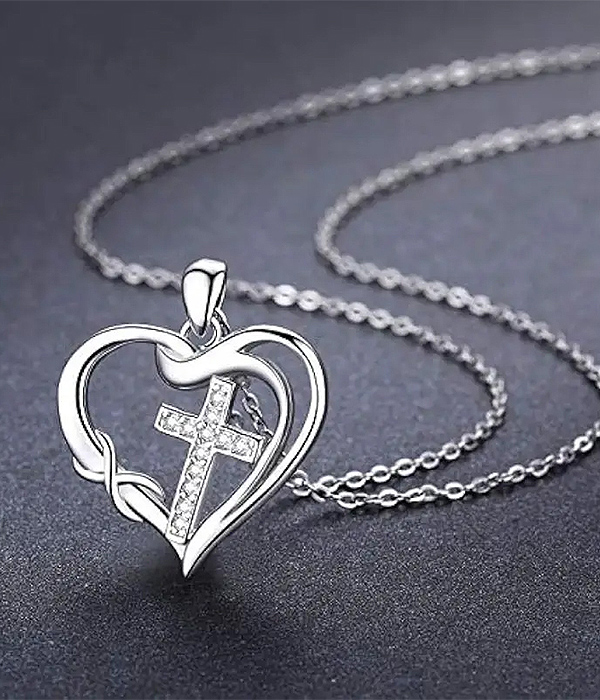 Infinity love cross pendant