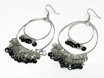 Multi sequin double round earring