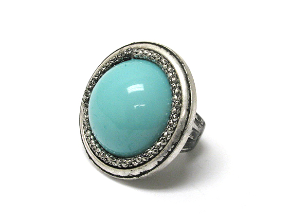 Turquoise dome stretch ring