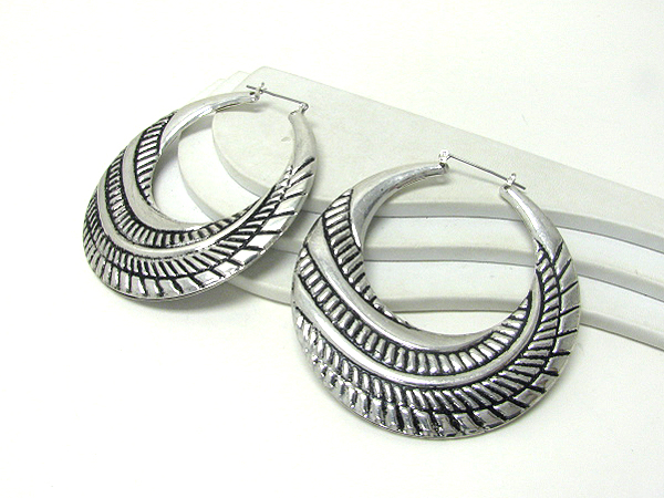 Metal casting hollow hoop earrings - hoops