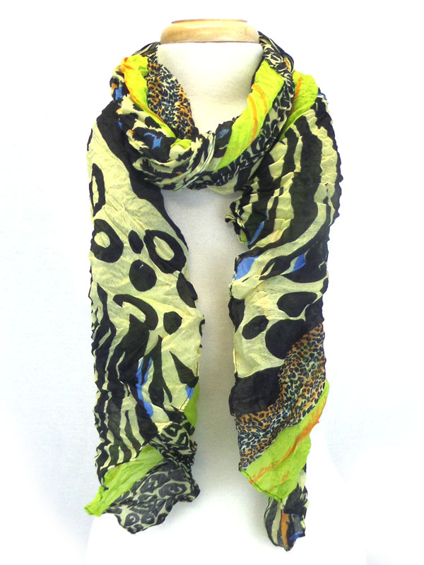 Multi color animal print scarf