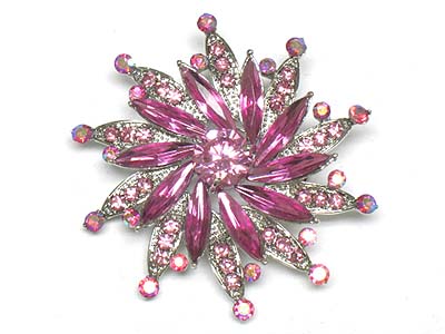 Crystal flower brooch