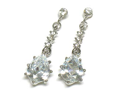 Cubic tear drop earring