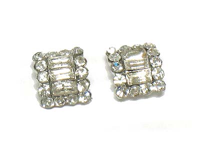 Multi crystal square stud earring