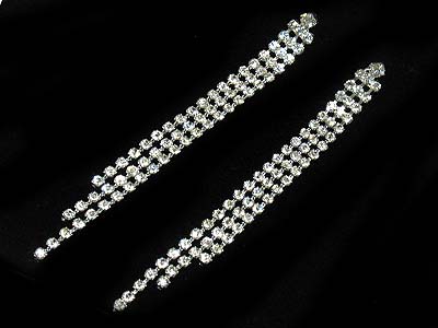 Rhinestone triple line drop earring