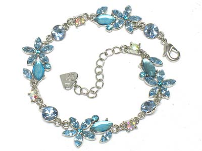 Multi crystal paved metal bracelet