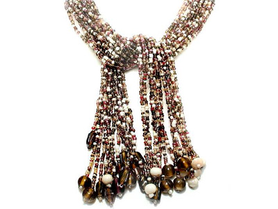 Multi seed bead strand long lariat