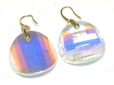 Facet glass stone earring