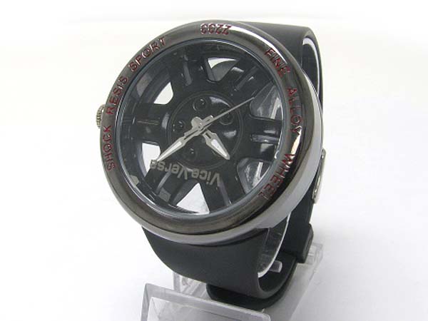 Ferrari wheel inspired fashion sports rubber band watch