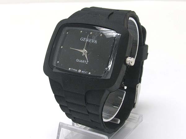 Full rubber case and band fashion watch