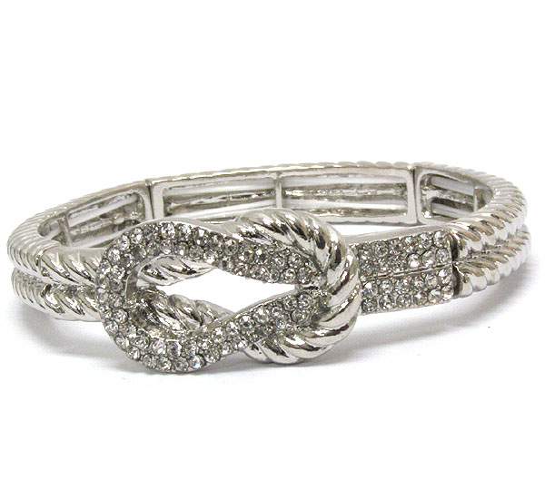 Crystal deco knot stretch bracelet