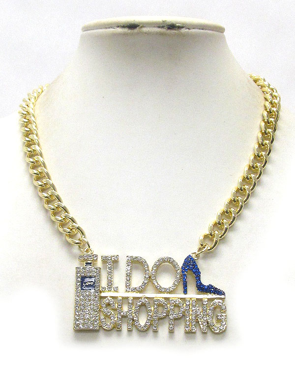 I do shopping theme necklace