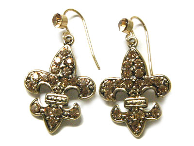 Crystal fleur de lis earring