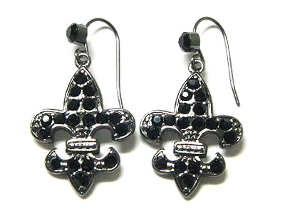 Crystal fleur de lis earring