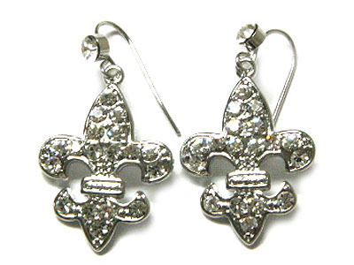 Crystal fleur de lis earring