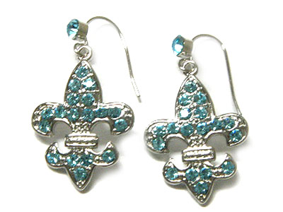 Crystal fleur de lis earring