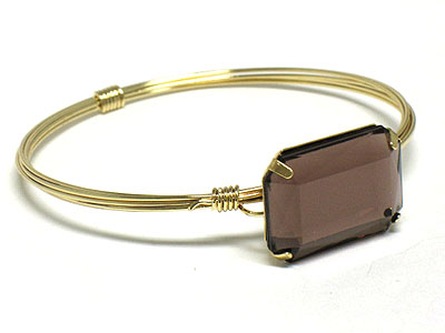 Epoxy stone simple line bangle