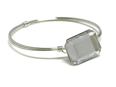 Epoxy stone simple line bangle