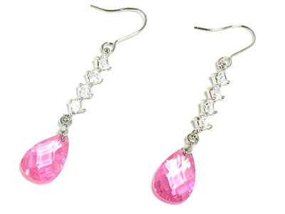 Crystal tear drop earring