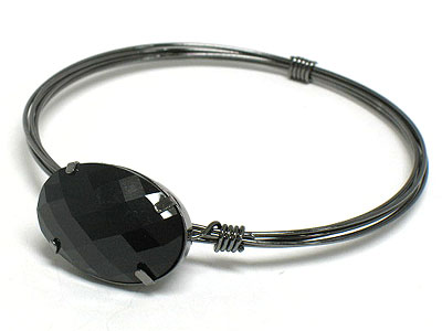 Epoxy stone simple line bangle