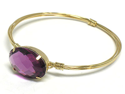 Epoxy stone simple line bangle