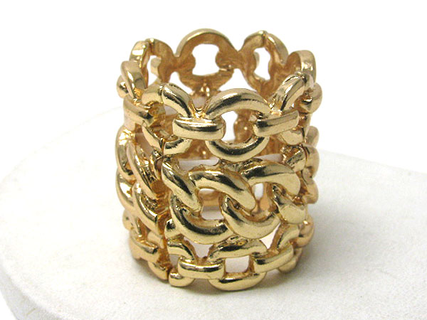 Triple metal chain stretch ring 