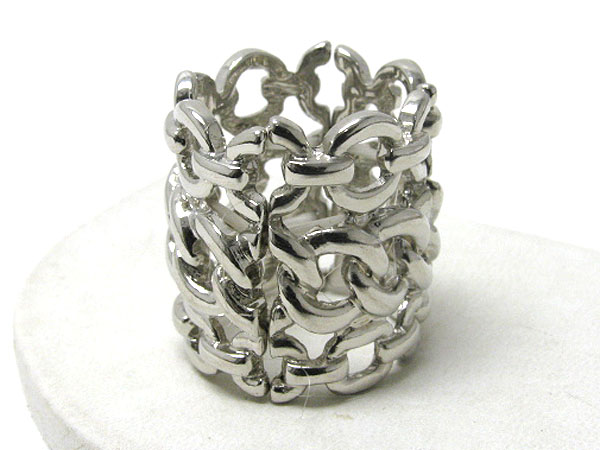 Triple metal chain stretch ring 