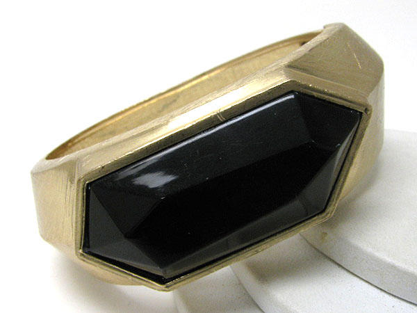 Black hexagon formica scratch metal hinge bangle