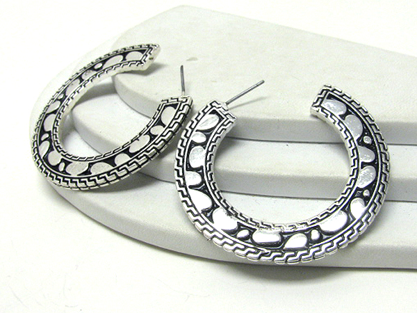 Metal filigree hoop earrings - hoops