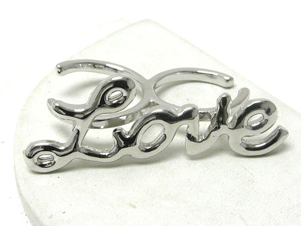 Made in korea whitegold plating love dual finger ring