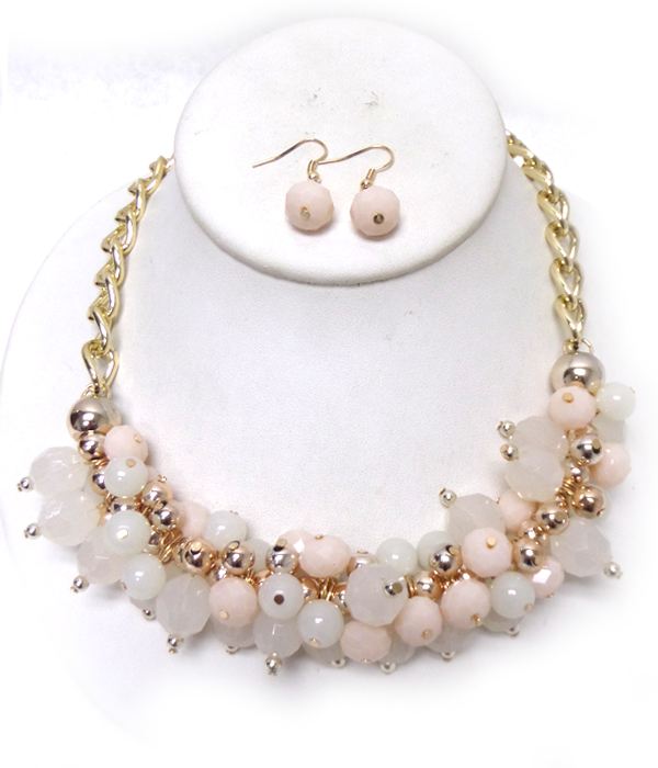 Chunky multibeads chain necklace set