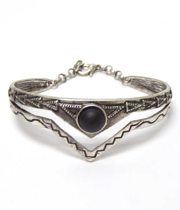 Double layer burnish style bracelet