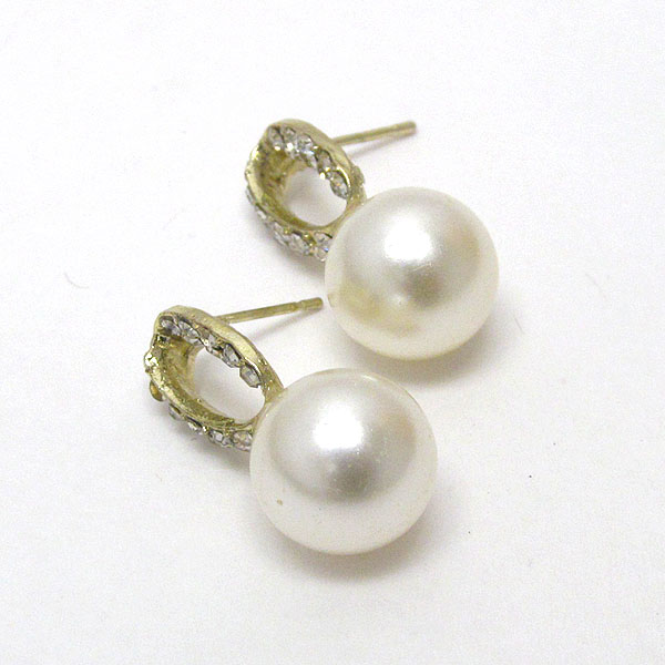 Pearl and crystal deco earring