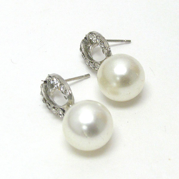 Pearl and crystal deco earring