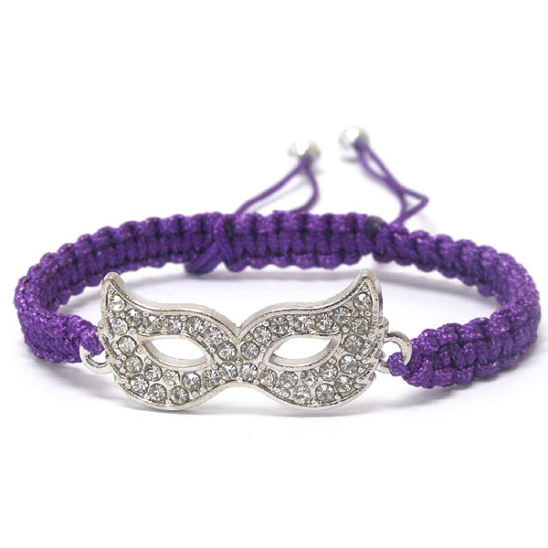 Crystal deco mardi gras theme bracelet 