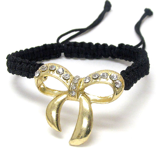 Crystal deco ribbon friendship bracelet